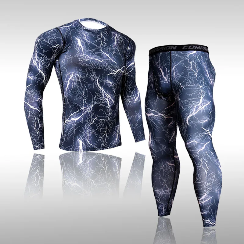 Men\'s Ski Thermal Underwear Sets Sports Quick Dry Functional Compression Tracksuit Fitness Tight Shirts Compression Sport Suits