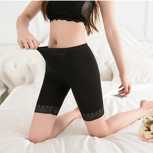 Imagen 2 del producto Pantalones de seguridad de talla grande 5XL para mujer, ropa interior sin costuras, pantalones cortos, bragas cortas alargadas de Modal