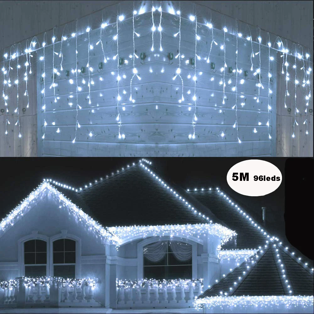 Garland Christmas Lights LED Curtain Icicle String Fairy Light 5M Luces Led Decor Party Garden Stage Outdoor Waterproof Lighting