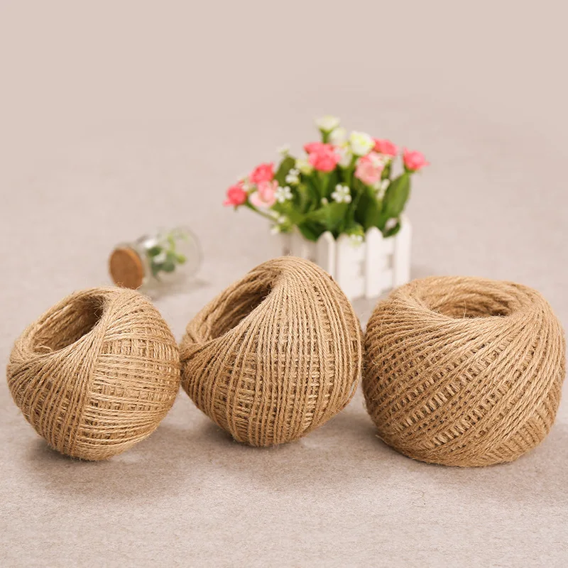 1-12mm Natural Jute Hemp Rope Burlap Hessian Twine Cord Wedding Gift Flower Box Packing DIY String Thread Tag Label Decor Supply