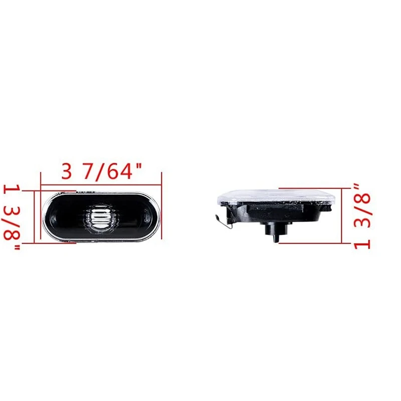 New2Pcs Car Side Marker Turn Signal Warning Light Black Lamp Cover for MK4 Golf Jetta Bora,B5/B5.5 Passat,Beetle