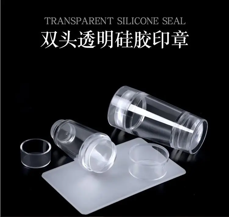 1 مجموعة جديدة DIY مزدوجة الرأس مسمار الفن سيليكون ختم مجموعة ختم مسمار Stamps + كاشطات مسمار ختم مجموعة