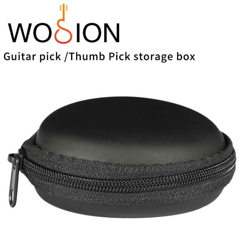 Wolf Guitar Pick Storage Box O saco preto de armazenamento Zipper Box, pode transportar várias picaretas, polegar picaretas fáceis de transportar