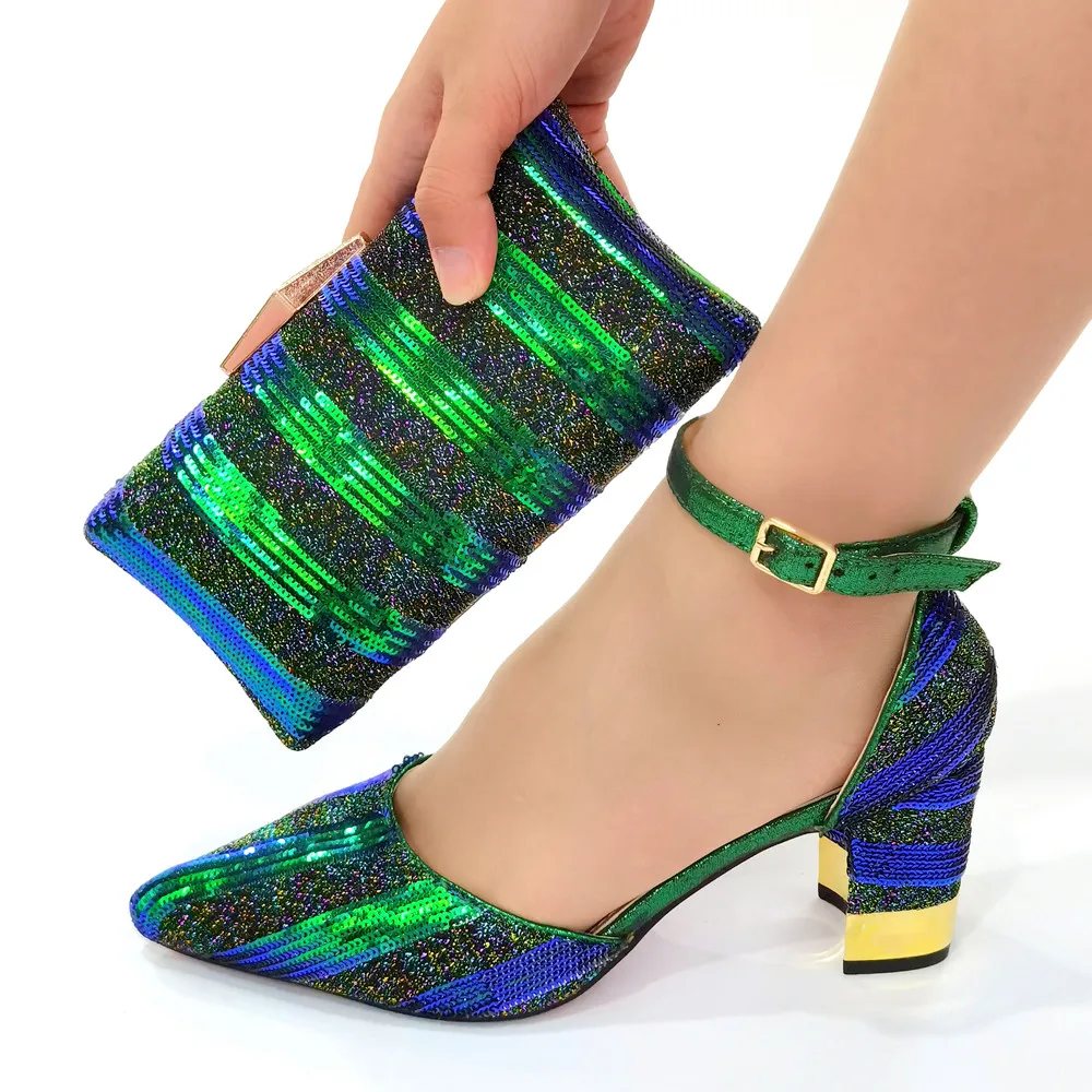 

New Italian Elegant Wine Color Shoes And Bag To Match Set African mid Heels Party Shoes And Bag Set For Wedding Dress