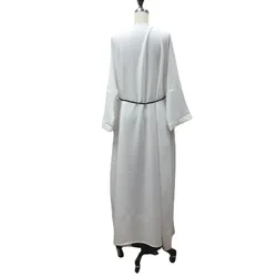 Jubba-vestido de moda musulmana Thobe para mujer, caftán abierto de Color sólido, Dubai, Abaya, Turquía, cárdigan, Túnica islámica para mujer, ropa islámica