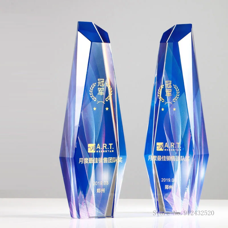 Customized Crystal Trophy, Color Printing as a Prize, Sports Movie Award, Delivery on a Commemorative, Home Decoration