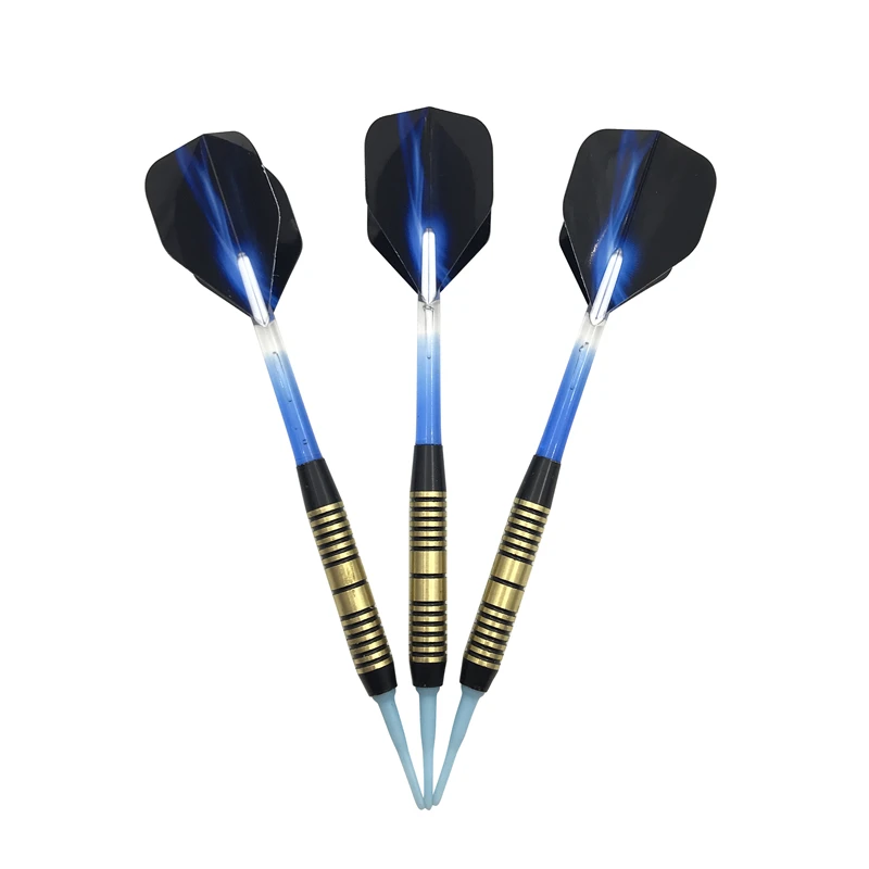 Electronic Darts Accessories 3Pcs/set Darts Soft Tip Indoor Sports Throwing Games Blue Nylon Shafts Aurora Flights Dardos