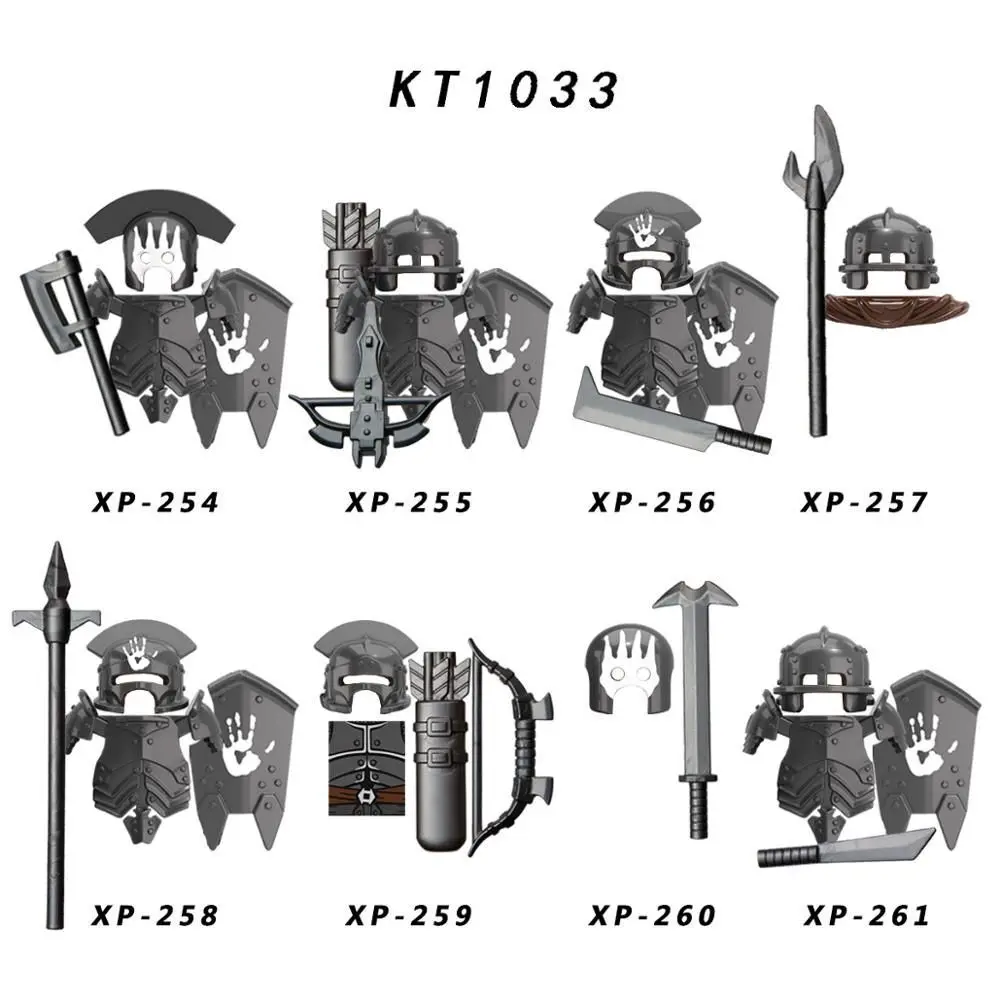 Building Blocks Medieval Accessories Figures Soldier Arevil Spirit My Fight Knives and Swords Weapon Command Flag Kids Toys