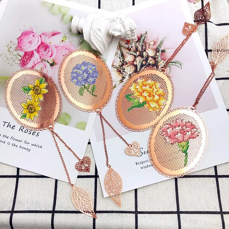 flowers 2 Bookmark Princess DIY Craft Stich Set Cross Stitch Needlework Embroidery Crafts Counted Cross-Stitching Kit