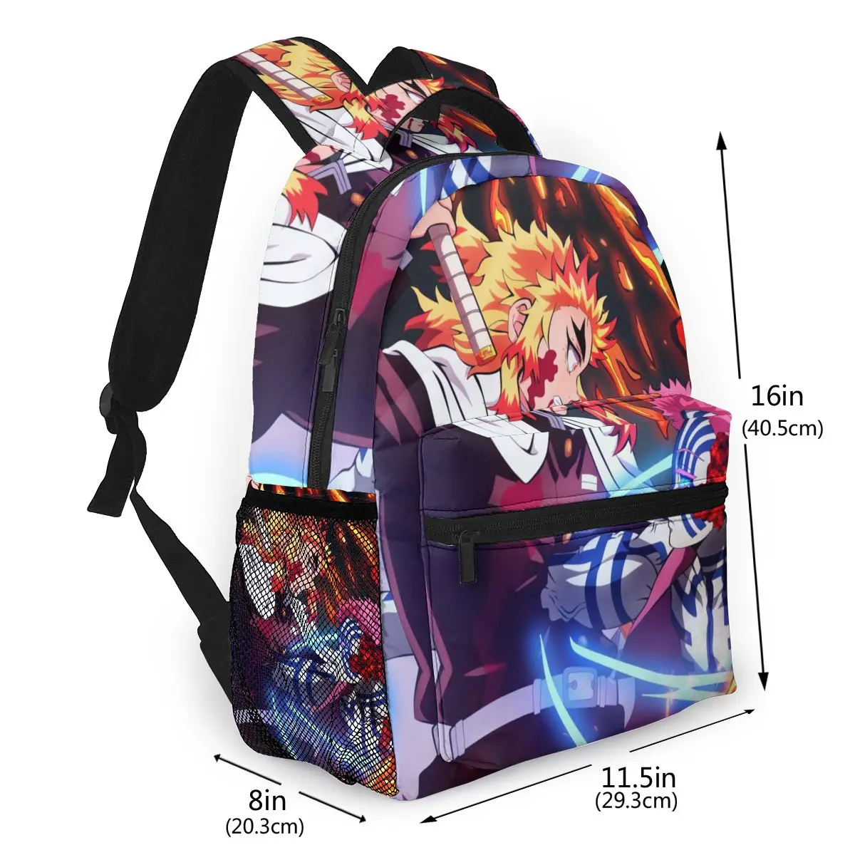 Akaza Vs Kyojuro Rengoku Kimetsu No Yaiba Backpack for Girls Boys Travel RucksackBackpacks for Teenage school bag