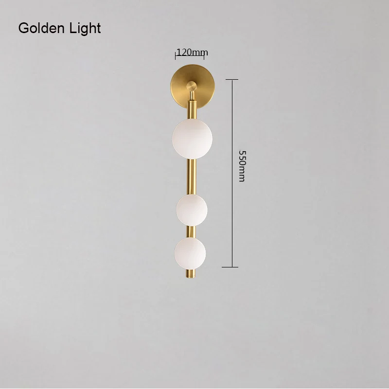 Moderne wandlamp met bolvormig design, decoratieve luxe wandverlichting voor gang, tv-achtergrond, gouden zwarte spiegel, G9-bedlampje voor naast het bed.