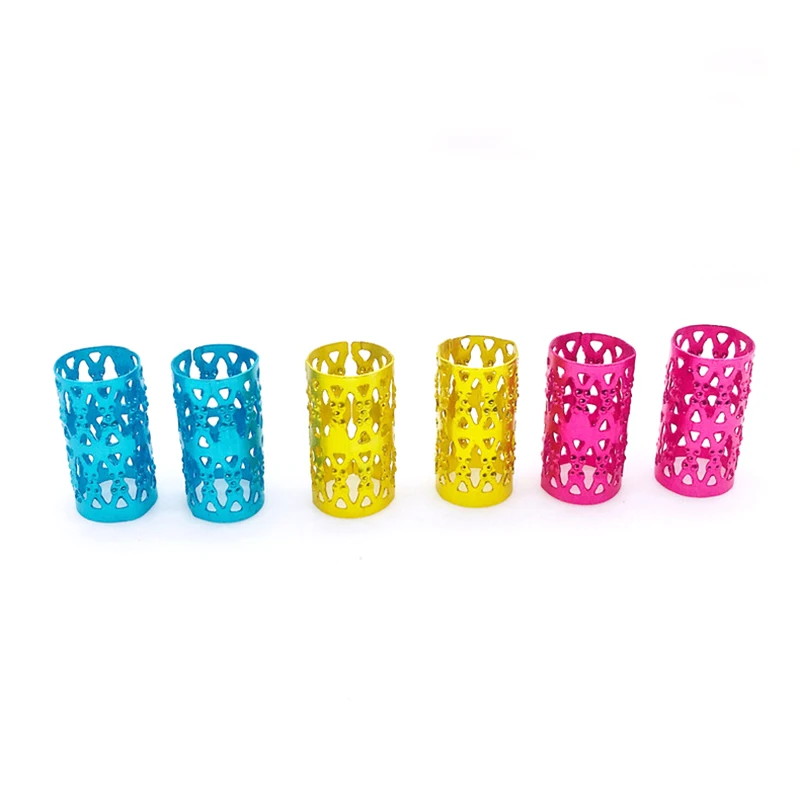 1000pcs/bag 15mm Mix Color Beads Hair Dreadlock Beads Adjustable Hair Braid Rings Cuff Clips Tube Hair Styling Accessories