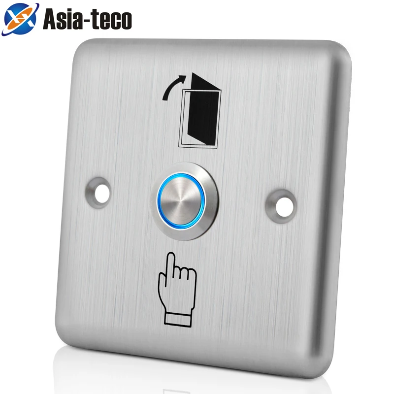 

Stainless Steel Exit Button Push Switch Door Sensor Opener Release for Access Control System Door Opener LED Backlight