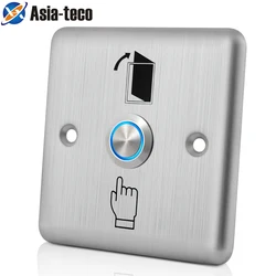 Stainless Steel Exit Button Push Switch Door Sensor Opener Release for Access Control System Door Opener LED Backlight