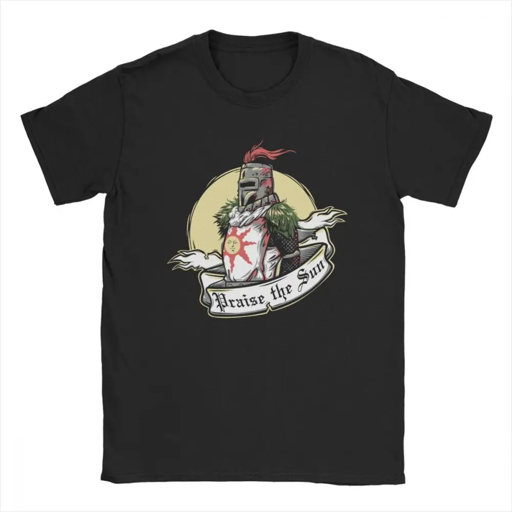 Dark Souls Men T Shirt Praise The Sun Bloodborne Game Awesome Tees Round Collar T-Shirts Pure Cotton Summer Sweatshirt