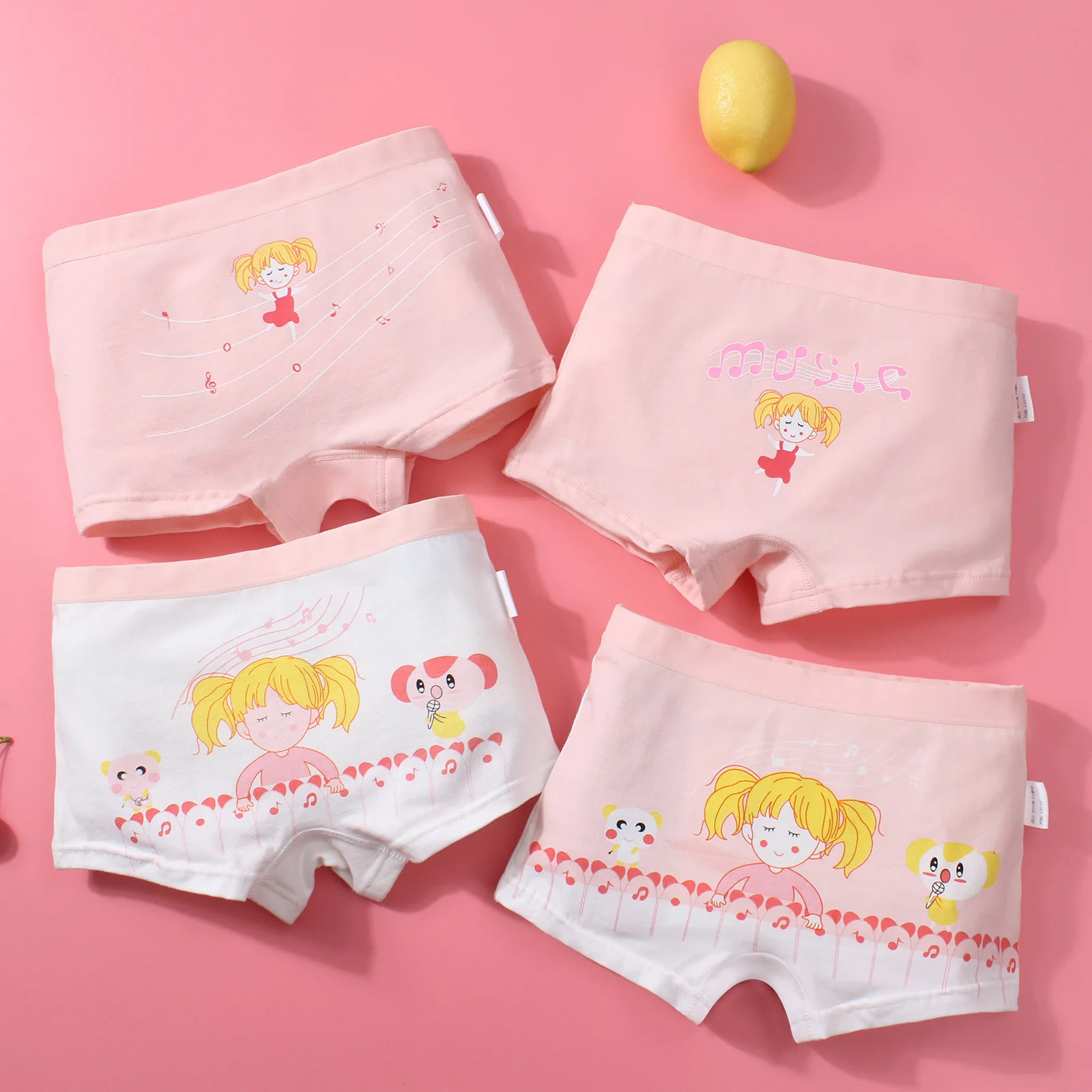 4 Pcs/lot Girls Antibacterial Cotton Shorts Kids Underwear Boxer briefs Panties Cartoon Pattern Soft Teenager 4-14y Wholesale