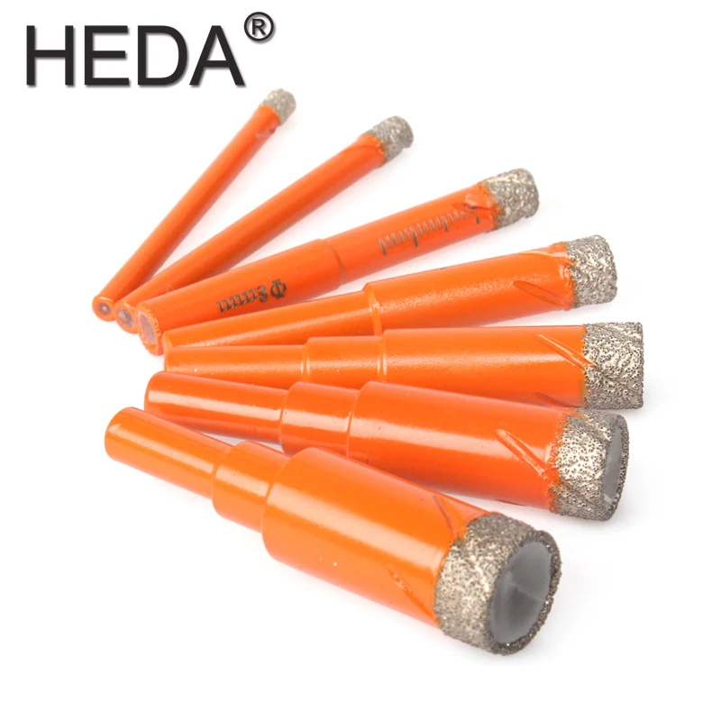 5/6/8/10/12/14/16มม.7PcsรอบShankสูญญากาศBrazed diamond Coreแห้งDrill Bit Hole SawชุดCooling Waxสำหรับก่ออิฐเจาะ