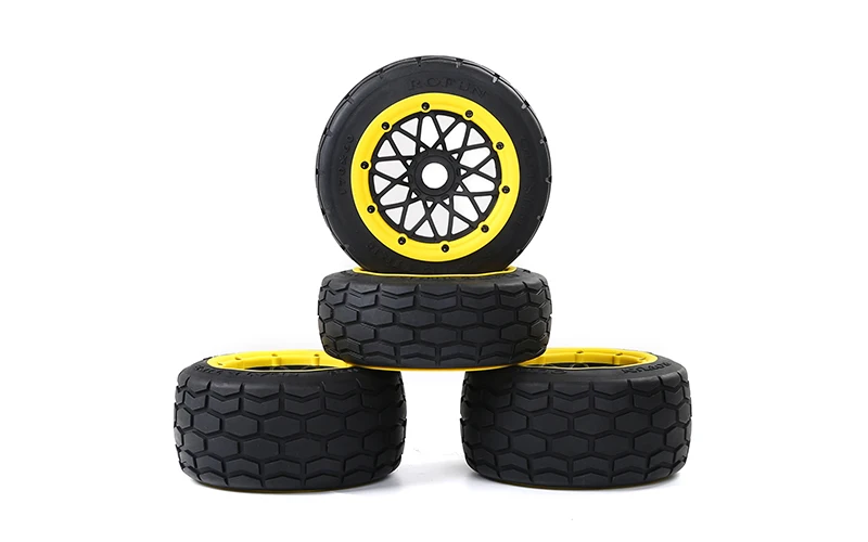 1/5 Rofun Rc Car Highway Front and Rear Complete Tire 4pc for 1/5 Hpi Rovan Km Baja 5b Parts