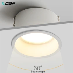 No Flickering Deep Glare LED COB Recessed Downlight 5W 7W 12W 15W Round White Ceiling Spot Lights for Aisle Pic Background