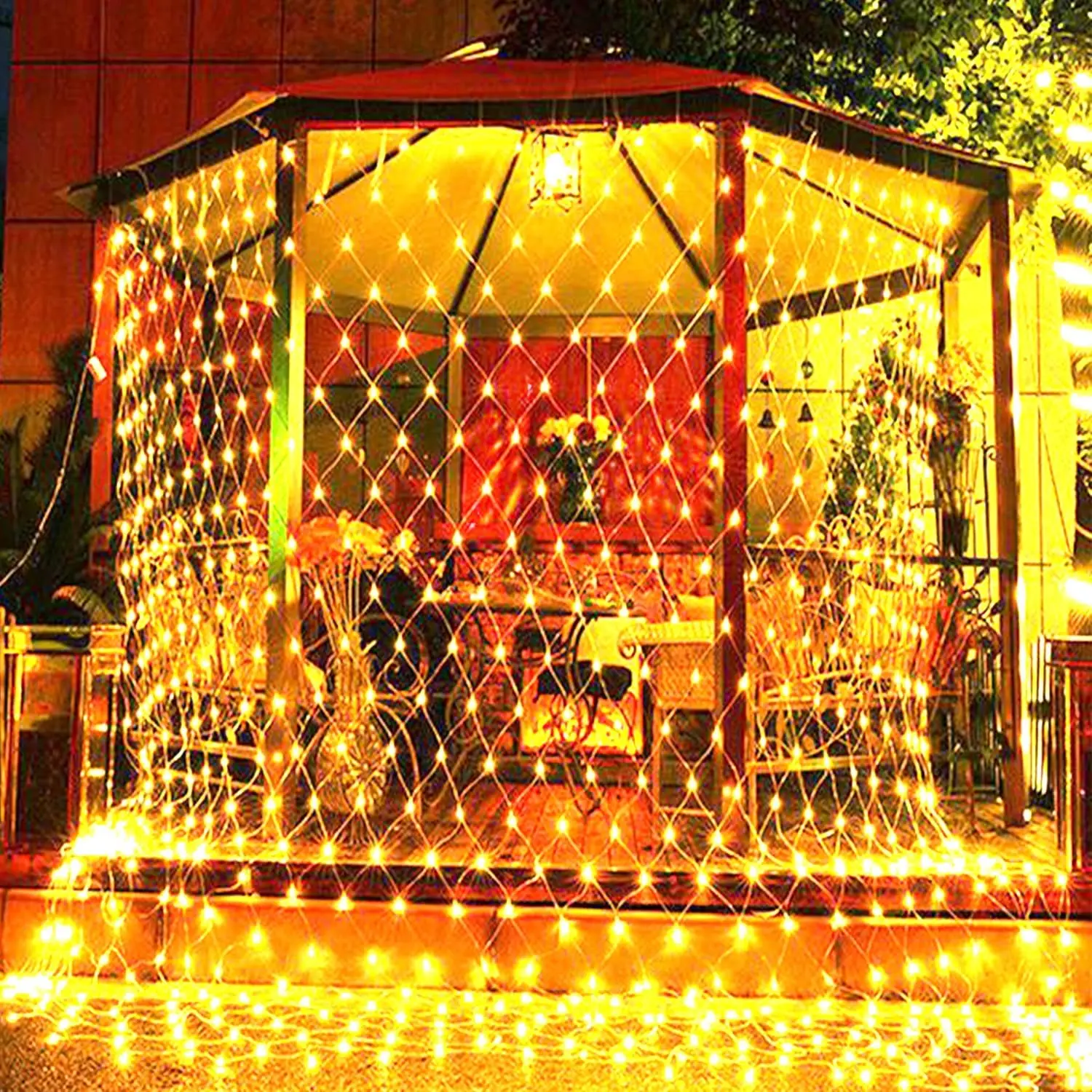 Twinkle Star LEDs Christmas Net Light 8 Modes Mesh Fairy String Light Outdoor Garden Curtain Light For Xmas Trees Bushes Holiday