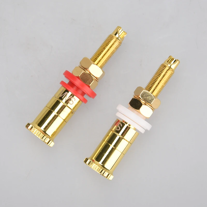HIFIDIYLIVE speaker DIY terminal connector binding post HIFI amplifier Pure cupper Silver Gold-plated Banana socket junction Box