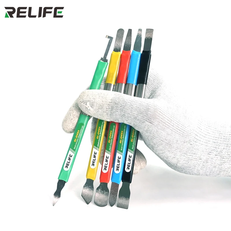 Coltello indiscreti multifunzione a doppia testa RL-049A per Iphone Android rimuovere il coltello raschiante in latta con coperchio posteriore in vetro