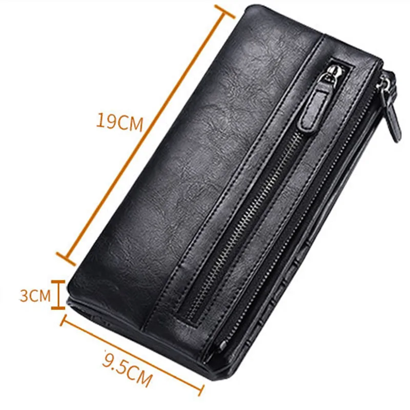 2024 New Wallets Are Exclusively For Long Men\'s Wallets zipper Soft Wallets Mobile Wallets Multifunctional PU Waterproof wallet