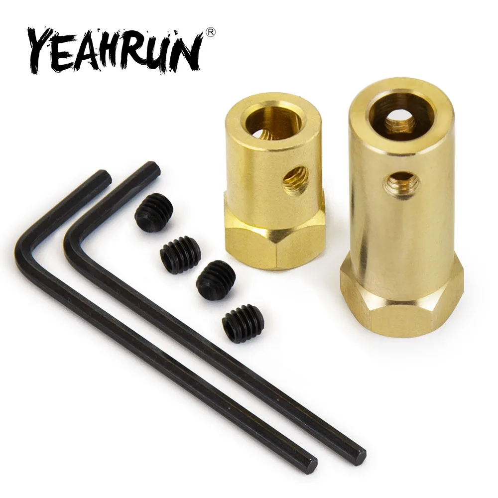 YEAHRUN 12mm Hex Brass Extended Hexagonal Shaft Coupling Motor Transmission Connector for 1/10 RC Car Model Wheels Parts