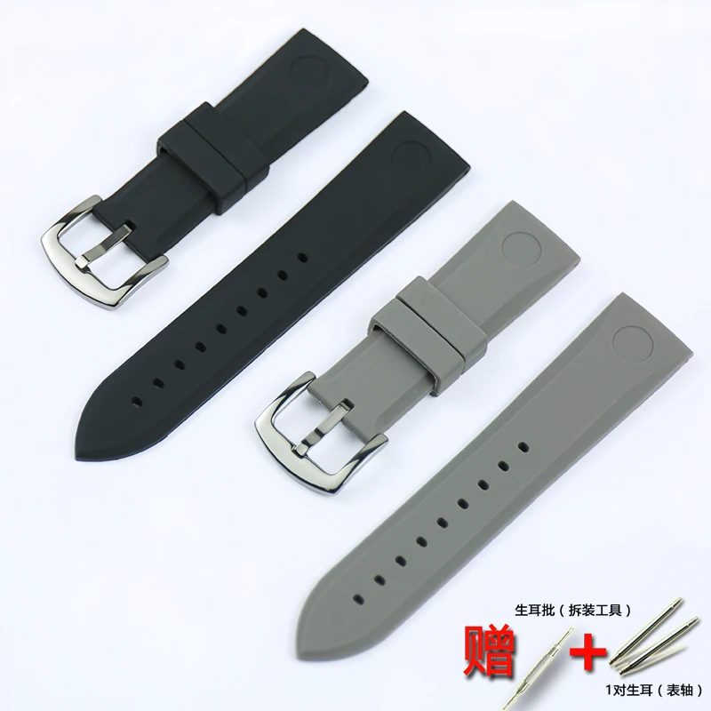 

Watch Accessories Men's Silicone Strap 23mm Pin Buckle Women's Rubber Sports Strap for Armani AR0584 AR0595 AR0593