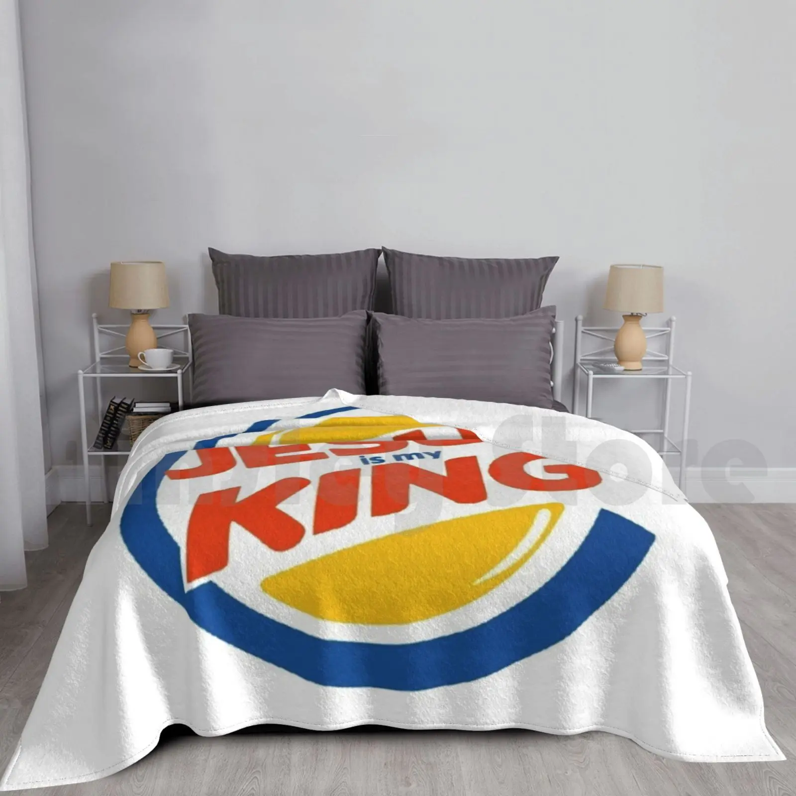 Jesus Is The King Blanket For Sofa Bed Travel Christian Jesus Cross Lord God Christianity Christ Good Father