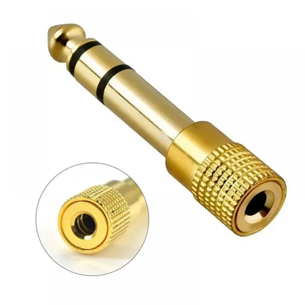 Stecker Stereo-Adapter Stereo-Kopfhörer vergoldet Gold Audio-Buchse Buchse auf Stecker 3,5 mm auf 6,5 mm Audio-Adapter Mikrofon