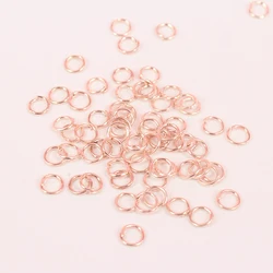 (T13893)4mm 5mm 6mm 7mm 8mm 10mm Rose gold color Round Iron Jump Rings Single Loop Diy Findings wholesale