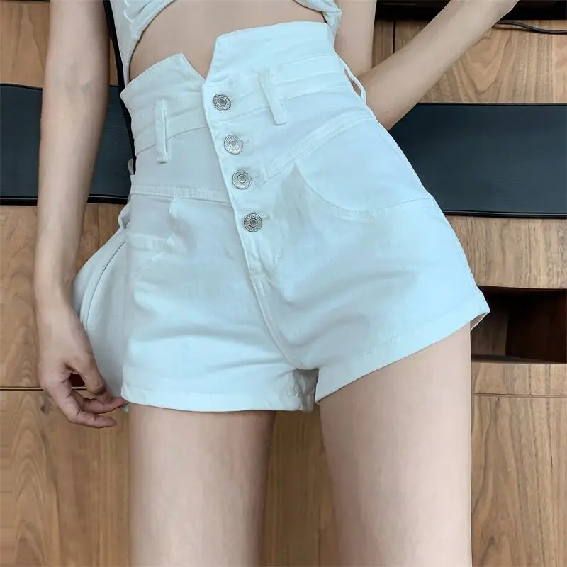 Hohe Taille Sexy Denim Shorts Jeans Frauen Neue frauen Nehmen Sommer Zurück Engen Weibliche Elastische Kurzen Jeans Weibliche plus größe