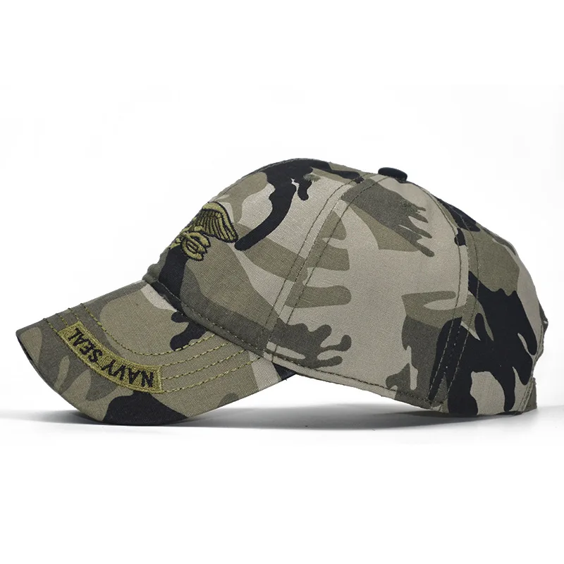 High quality SEALs Cap Mens embroidery Baseball Caps Brand USA Army Camouflage Hat Snapback Caps Cotton Adjustable hat