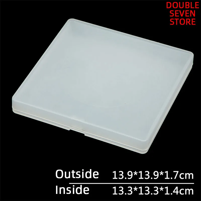 Outside 13.9*13.9*1.7cm PP Plastic Box Square flat Jewelry packaging box Frosted Flip parts box