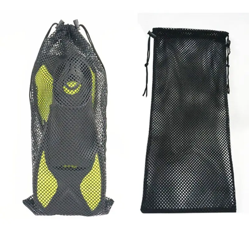 Outdoor Mesh Pouch Drawstring Bag Nylon Breathable Storage Sack Diving Snorkeling Fins Footwear Device Organization Accessories