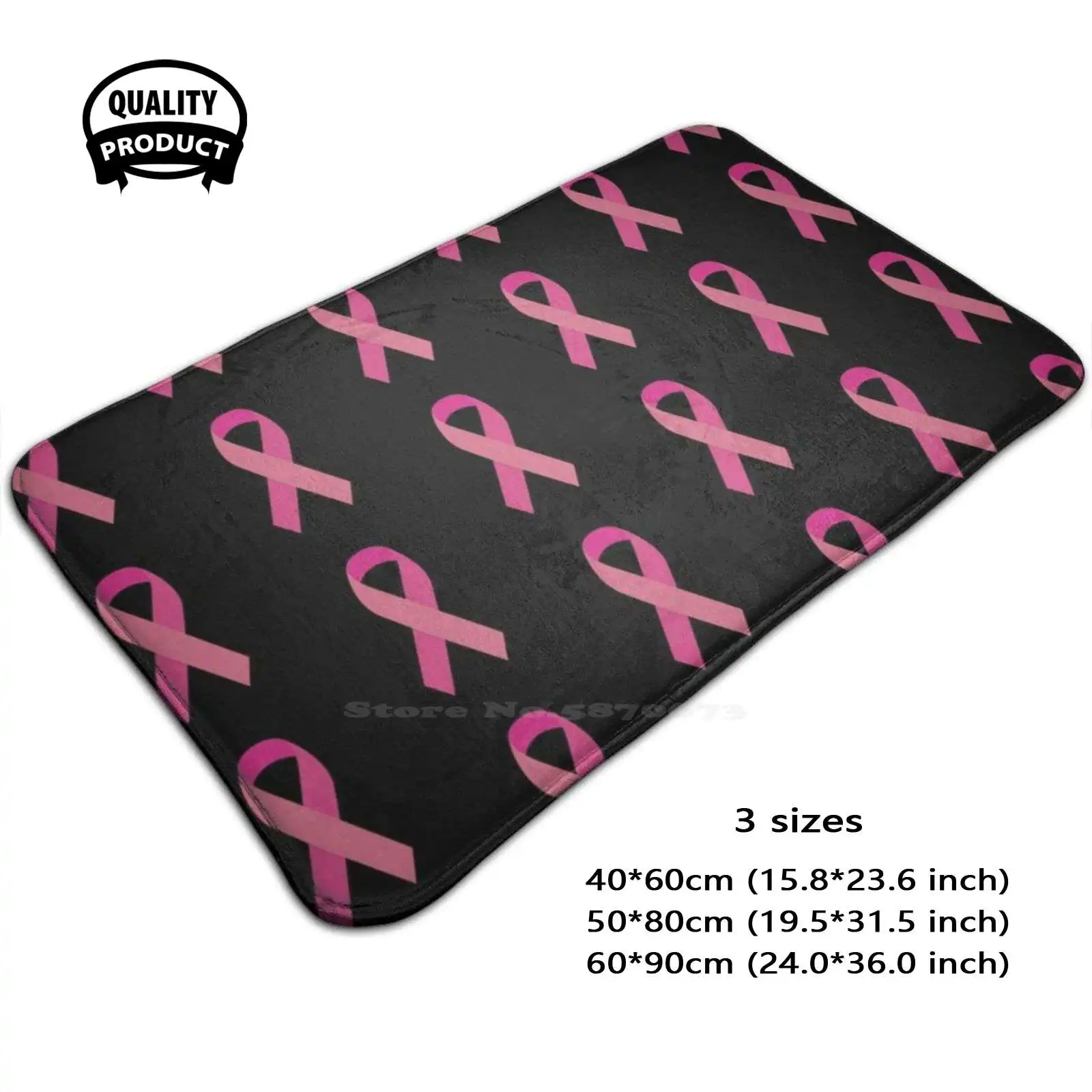 Awareness Pink Ribbon Soft Cushion Home Carpet Door Mat Car Rug Cancer Awareness Pink Breast Cancer Ribbon Support Survivor