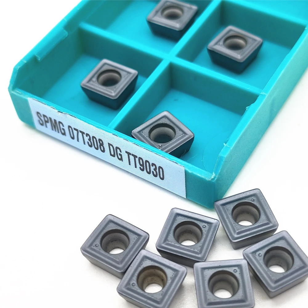 10Pcs SPMG07T308 DG TT9030 Karbida Alat Putar Logam Mengubah Alat SPMG07T308 DG TT8020 Mengubah Pisau