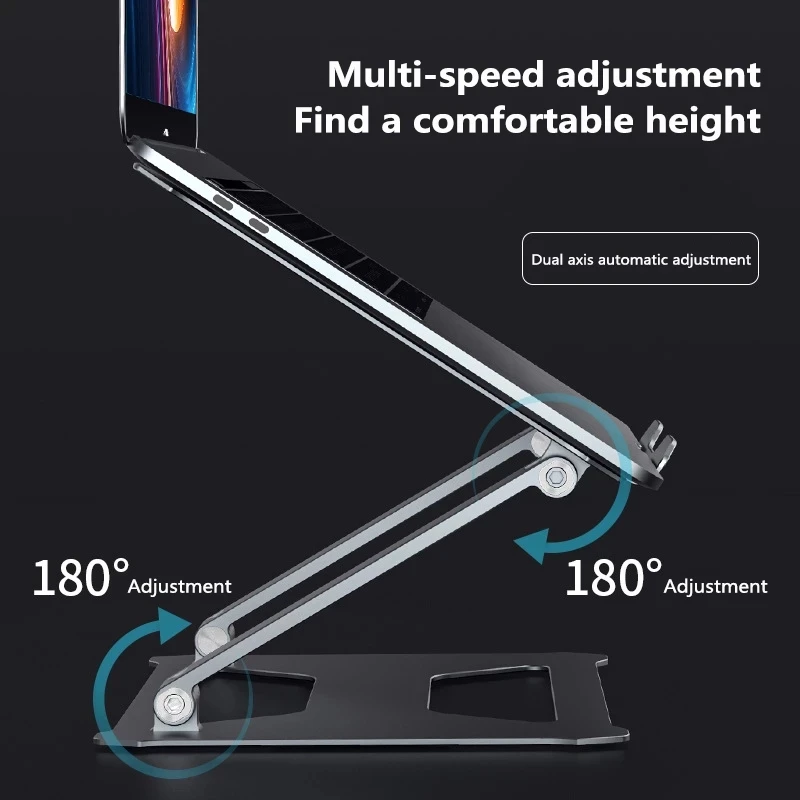 2020 New Portable Foldable Lifting Heat Dissipation Aluminum Alloy Notebook Computer Stand Universal Adjustable Storage Stand
