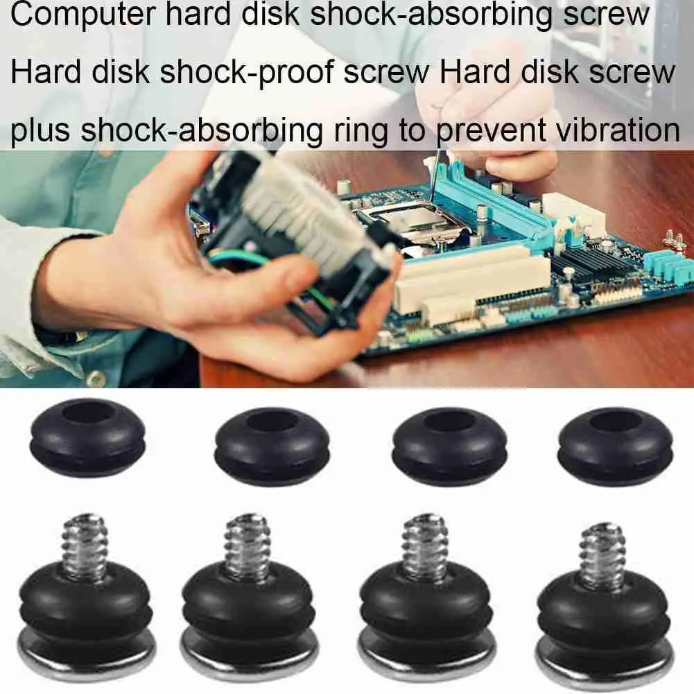 4pcs Shockproof Screw Desktop Computer HDD 3.5 Inch Hard Disk Shock Absorber Screw Case Shockproof Screw