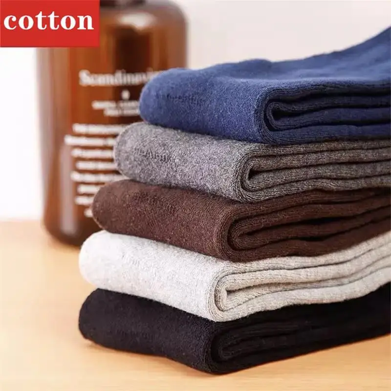 Chaussettes épaisses 100% coton pour hommes, chaussettes d\'affaires, chaudes et confortables, de haute qualité, 10 paires