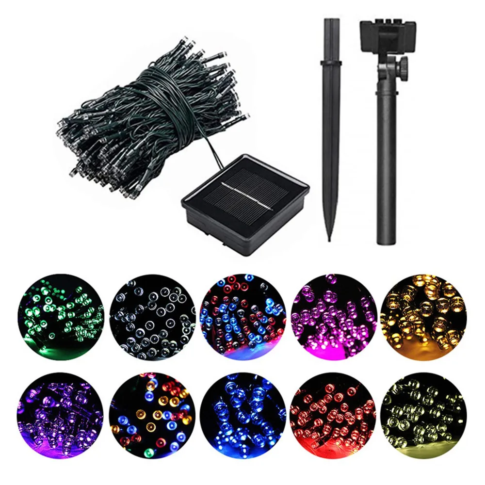 Ghirlanda Luminosa Solare Da 12 M, 100 LED, Impermeabile, Per Esterni Ideale Per Natale Giardino Cortile Vialetto Recinzione Albero Spazio Esterno Bianca 95234538