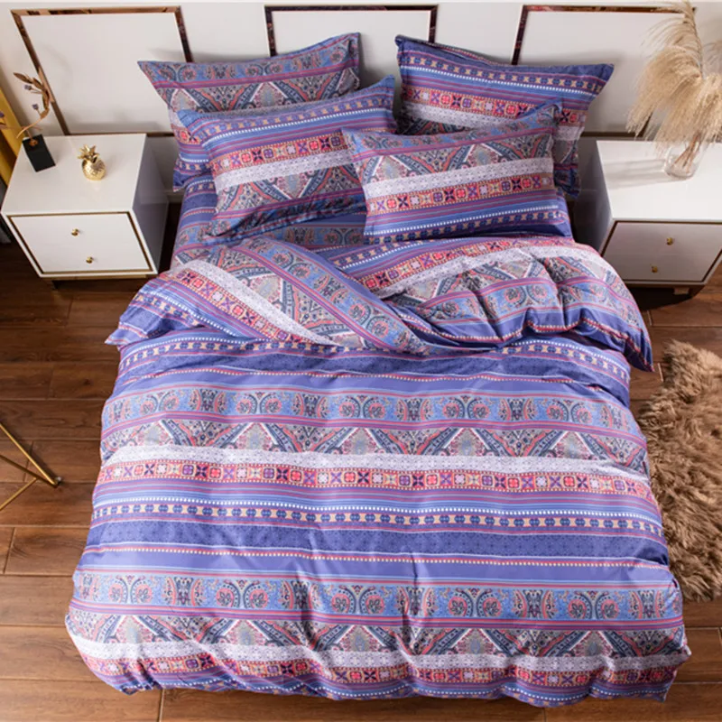 Bohemian 100% Cotton 3d Bedding Sets King Size Luxury Boho Duvet Cover Set Pillowcase Queen bed comforter bed line