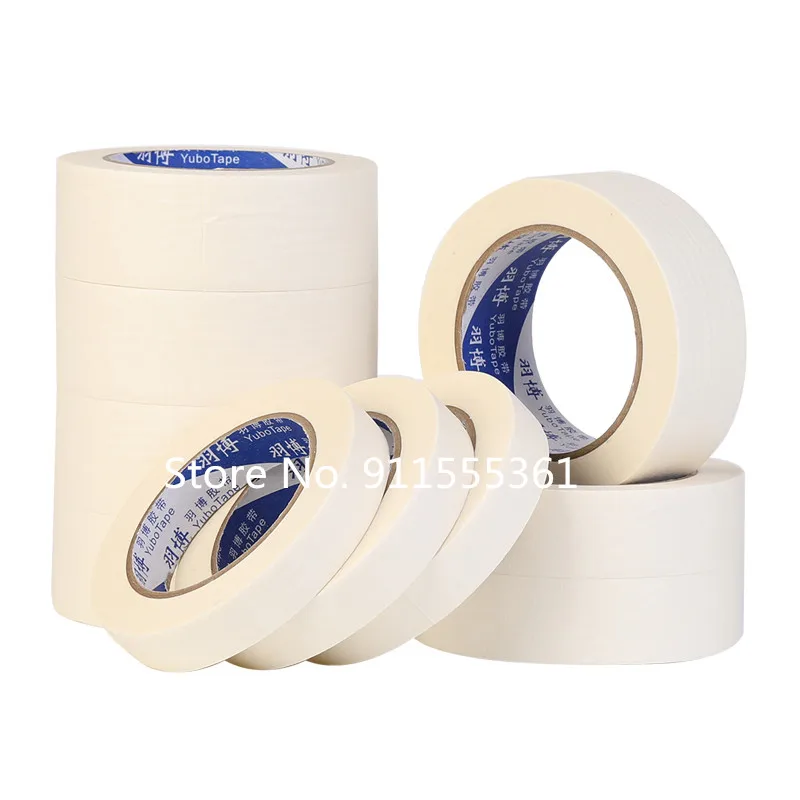 12/18/24mm 20m Long Masking Tape Beige Color Car Spraying Single Side Adhesive Tape for Car House Oil Painting Sketch Wholesale