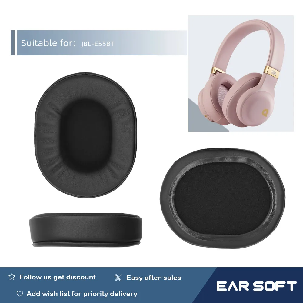 Earsoft Replacement Ear Pads Cushions for JBL-E55BT Headphones Earphones Earmuff Case Sleeve Accessories