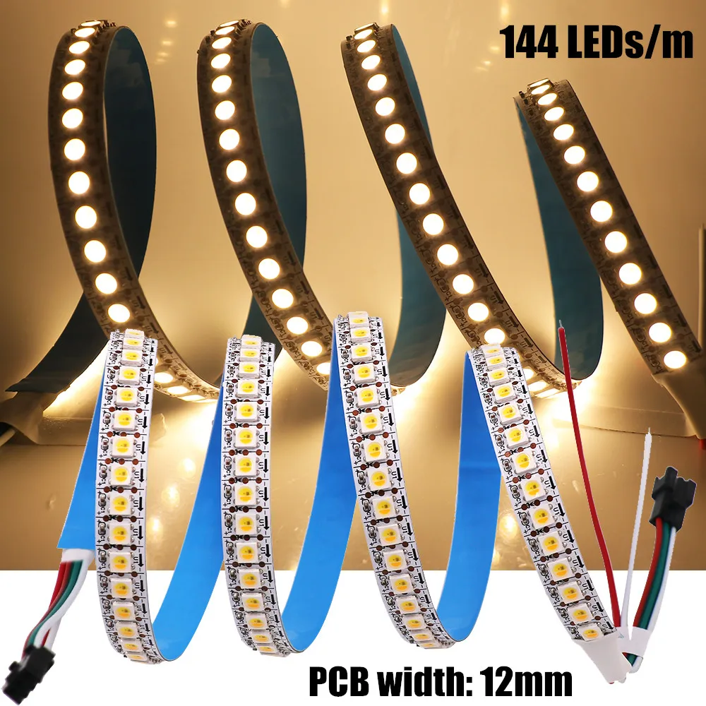 1m 2m 5m adresowalny DC5V jak WS2812B 5V SK6812 dioda Led RGBW pasek światła WWA 4 kolor w 1 Led wodoodporny 30/60/96/144 leds/m