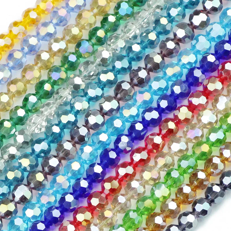 YHBZRET 100pcs 4mm Football Faceted Austrian Crystal Beads Spacer DIY Round Ball Loose Glass Beads for Jewelry Making Bracelet