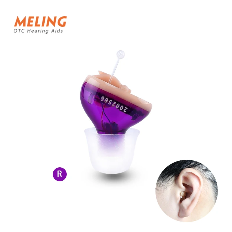 Meling Q10 Hearing Aid Left and Right Ear Hearing Amplifier Elderly Small Mini Convenient Battery Leisure Purple Green