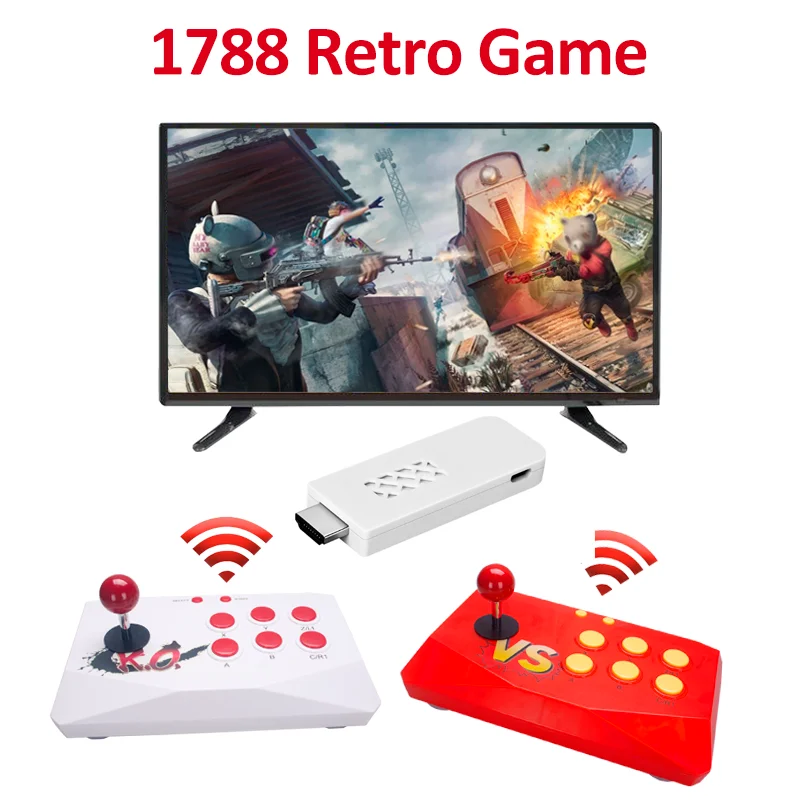 Video Game Consoles 32 Bit Game Stick 4K HDMI-compatible 1788 Retro Classic Games In Mini Consola Wireless Controller For ARCADE