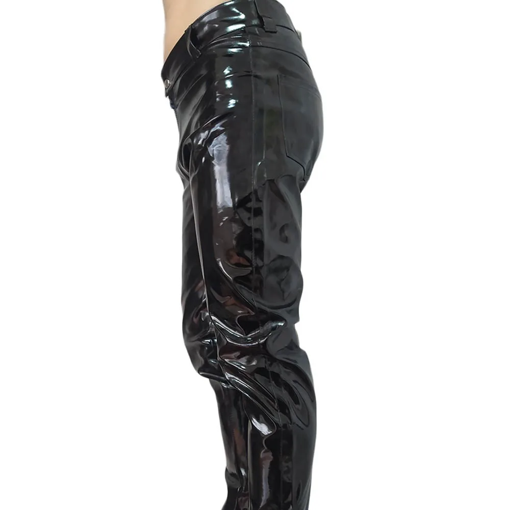 Sexy männer Faux Leder Wetlook Engen Hosen Leggings Clubwear Zip Hosen 2021 Herbst Neue Baggy Mode Oversize Sport Hosen